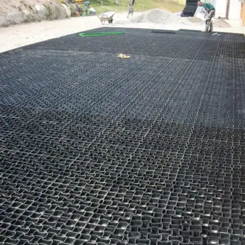 Geogrid laid down