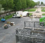 Tufftrak mats installed on soft ground with plant machinery